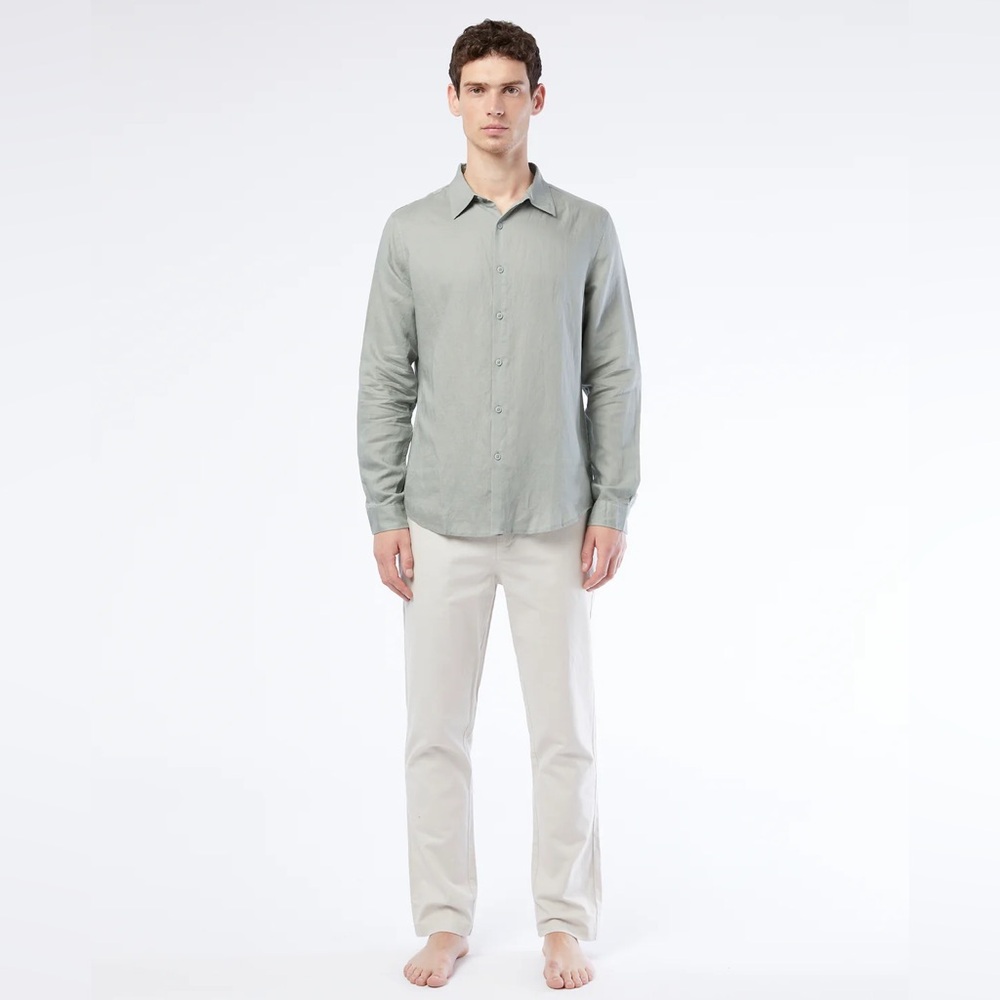 NWT ONIA Men's Stretch Linen Traveler Pant in Stone Size 34